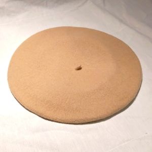 Vintage Wool Basque Beret - Cream, Oatmeal, Beige, Tan, Camel